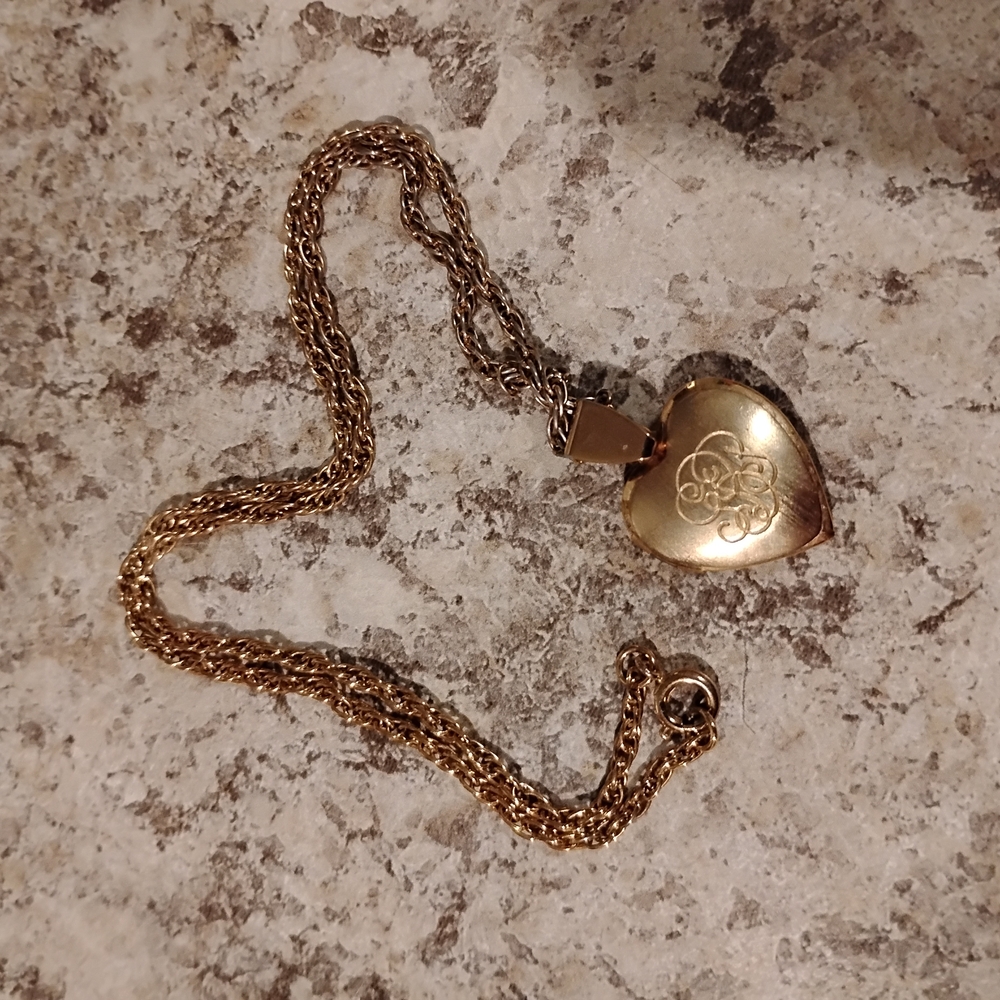 Gold Heart Locket Necklace